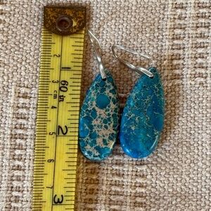 Blue Stone Dangle Earrings